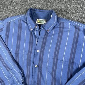 VTG Levi's International‎ Collection Shirt XL Made in Korea 90s Blue Stripe Read
